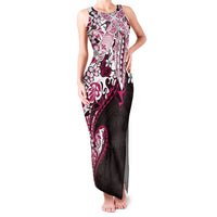 Monstera Plumeria Flowers Pink Family Matching Tank Maxi Dress and Hawaiian Shirt Polynesian Pattern