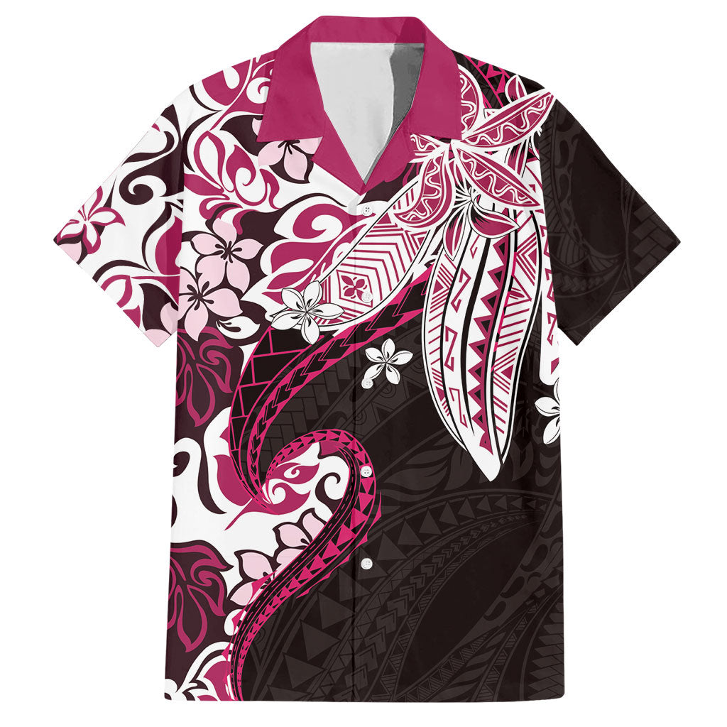 Monstera Plumeria Flowers Pink Hawaiian Shirt Polynesian Pattern LT01 Pink - Polynesian Pride