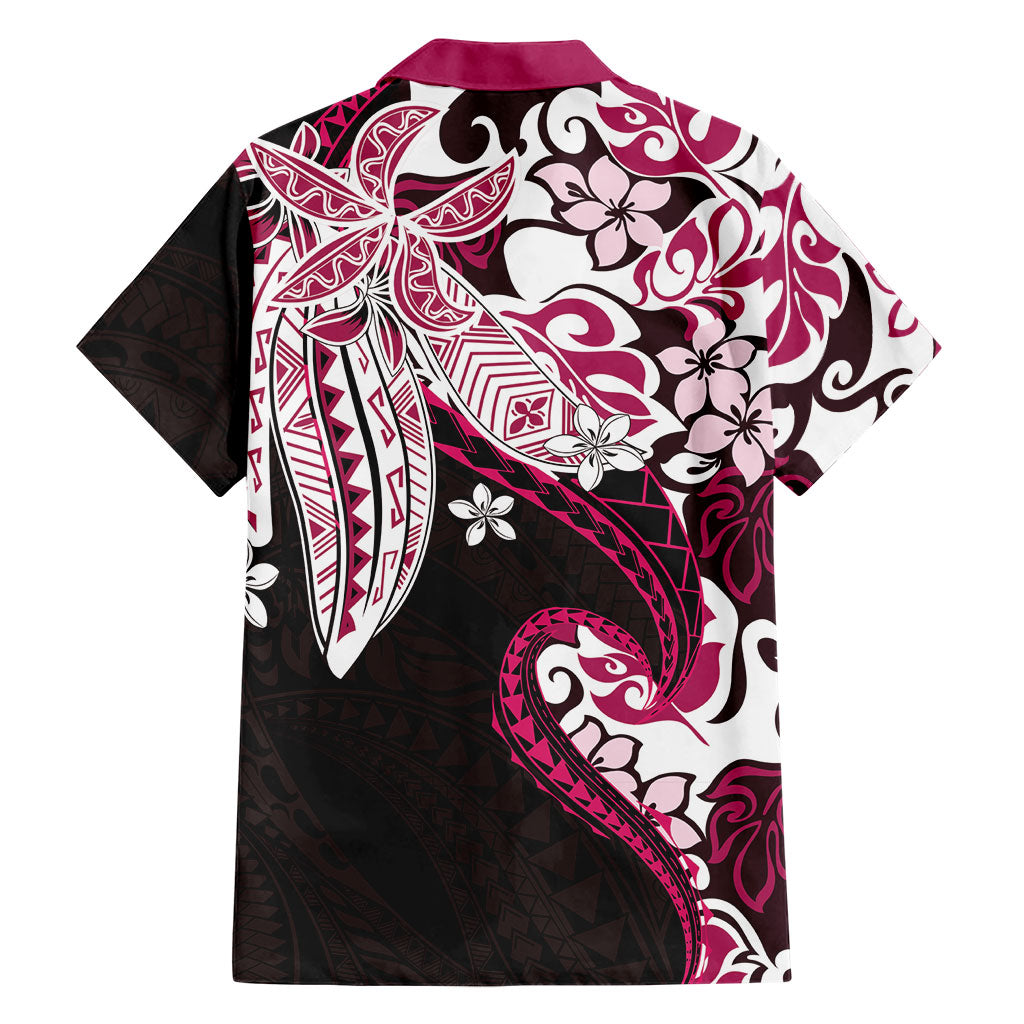 Monstera Plumeria Flowers Pink Hawaiian Shirt Polynesian Pattern LT01 - Polynesian Pride