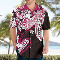 Monstera Plumeria Flowers Pink Hawaiian Shirt Polynesian Pattern LT01 - Polynesian Pride
