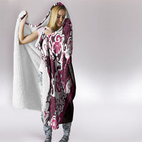 Monstera Plumeria Flowers Pink Hooded Blanket Polynesian Pattern LT01 - Polynesian Pride
