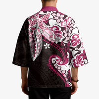 Monstera Plumeria Flowers Pink Kimono Polynesian Pattern LT01 - Polynesian Pride