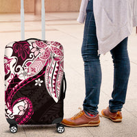Monstera Plumeria Flowers Pink Luggage Cover Polynesian Pattern LT01 Pink - Polynesian Pride