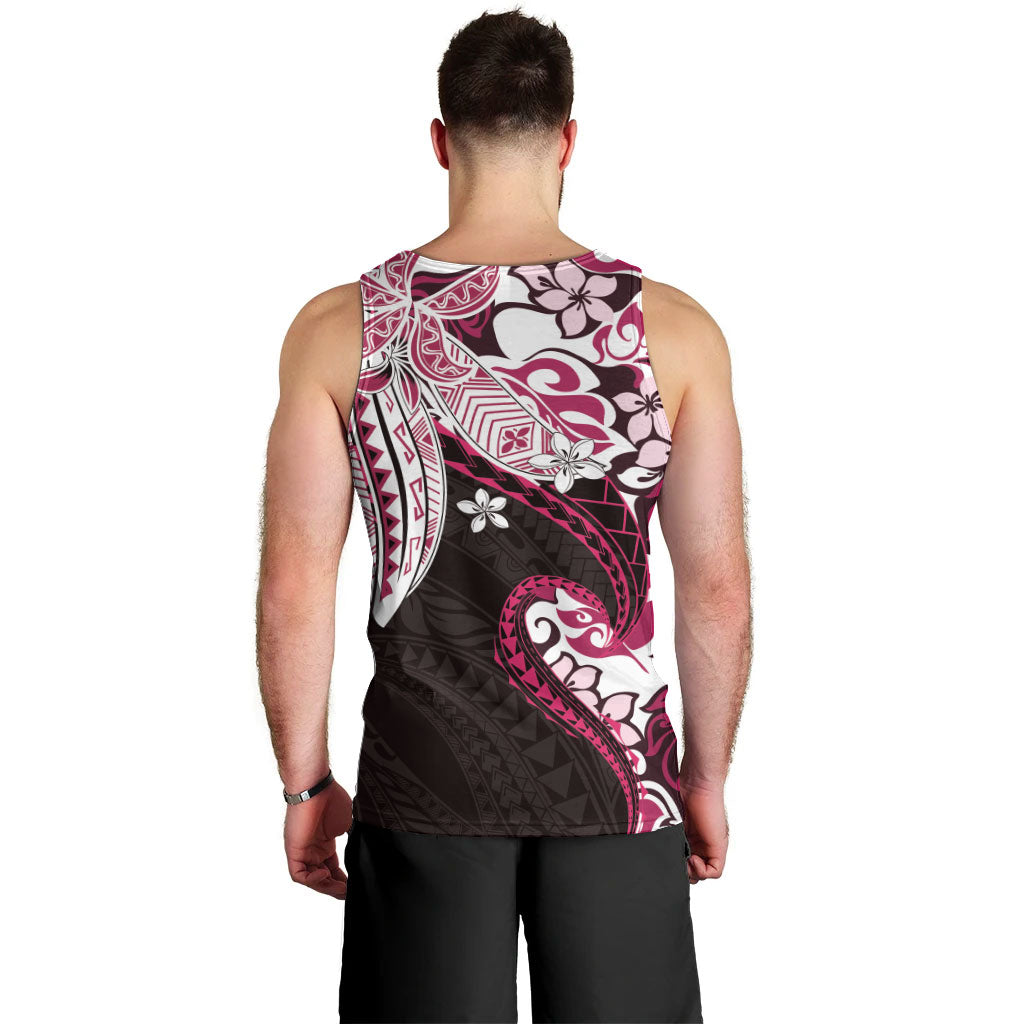 Monstera Plumeria Flowers Pink Men Tank Top Polynesian Pattern LT01 - Polynesian Pride