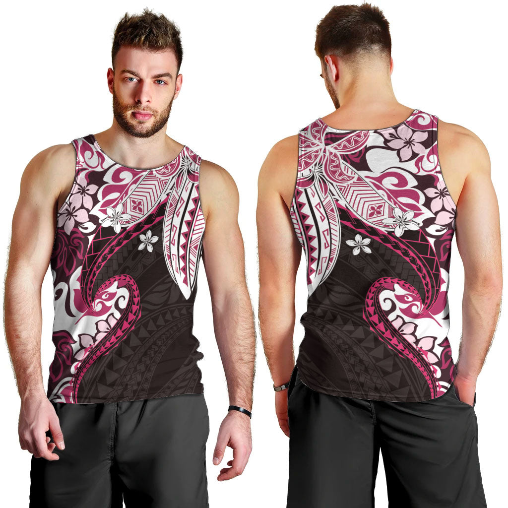 Monstera Plumeria Flowers Pink Men Tank Top Polynesian Pattern LT01 - Polynesian Pride