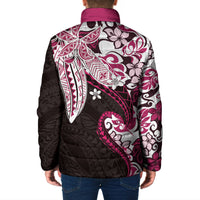 Monstera Plumeria Flowers Pink Padded Jacket Polynesian Pattern LT01 - Polynesian Pride