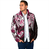 Monstera Plumeria Flowers Pink Padded Jacket Polynesian Pattern LT01 - Polynesian Pride