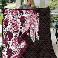 Monstera Plumeria Flowers Pink Quilt Polynesian Pattern LT01 Pink - Polynesian Pride