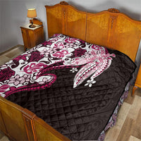 Monstera Plumeria Flowers Pink Quilt Polynesian Pattern LT01 - Polynesian Pride
