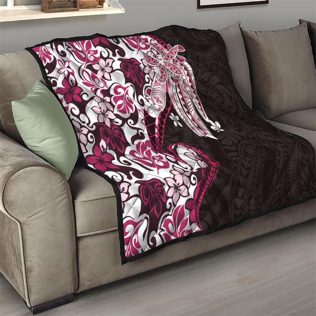 Monstera Plumeria Flowers Pink Quilt Polynesian Pattern LT01 - Polynesian Pride