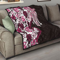 Monstera Plumeria Flowers Pink Quilt Polynesian Pattern LT01 - Polynesian Pride