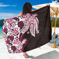 Monstera Plumeria Flowers Pink Sarong Polynesian Pattern LT01 One Size 44 x 66 inches Pink - Polynesian Pride