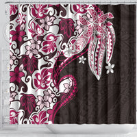 Monstera Plumeria Flowers Pink Shower Curtain Polynesian Pattern LT01 - Polynesian Pride