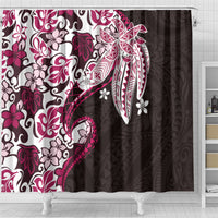 Monstera Plumeria Flowers Pink Shower Curtain Polynesian Pattern LT01 - Polynesian Pride