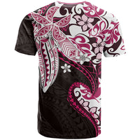 Monstera Plumeria Flowers Pink T Shirt Polynesian Pattern LT01 - Polynesian Pride