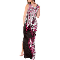 Monstera Plumeria Flowers Pink Tank Maxi Dress Polynesian Pattern LT01 - Polynesian Pride
