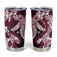Monstera Plumeria Flowers Pink Tumbler Cup Polynesian Pattern LT01 Pink - Polynesian Pride
