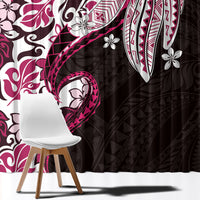 Monstera Plumeria Flowers Pink Window Curtain Polynesian Pattern LT01 - Polynesian Pride