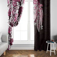 Monstera Plumeria Flowers Pink Window Curtain Polynesian Pattern LT01 - Polynesian Pride
