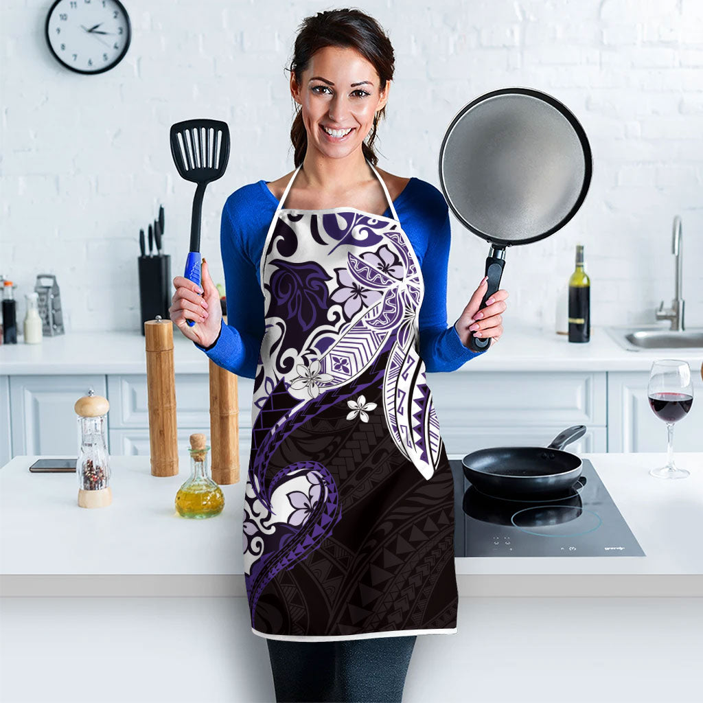 Monstera Plumeria Flowers Purple Apron Polynesian Pattern LT01 - Polynesian Pride