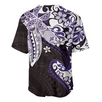 Monstera Plumeria Flowers Purple Baseball Jersey Polynesian Pattern LT01 - Polynesian Pride