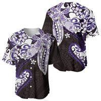 Monstera Plumeria Flowers Purple Baseball Jersey Polynesian Pattern LT01 - Polynesian Pride