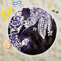 Monstera Plumeria Flowers Purple Beach Blanket Polynesian Pattern LT01 One Size 150cm Purple - Polynesian Pride