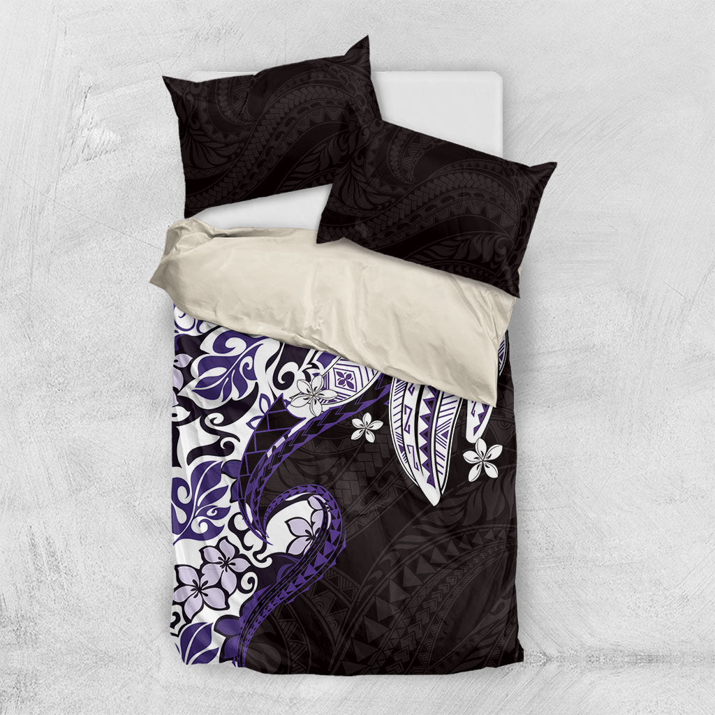 Monstera Plumeria Flowers Purple Bedding Set Polynesian Pattern LT01 US Twin 172cm x 218cm Purple - Polynesian Pride