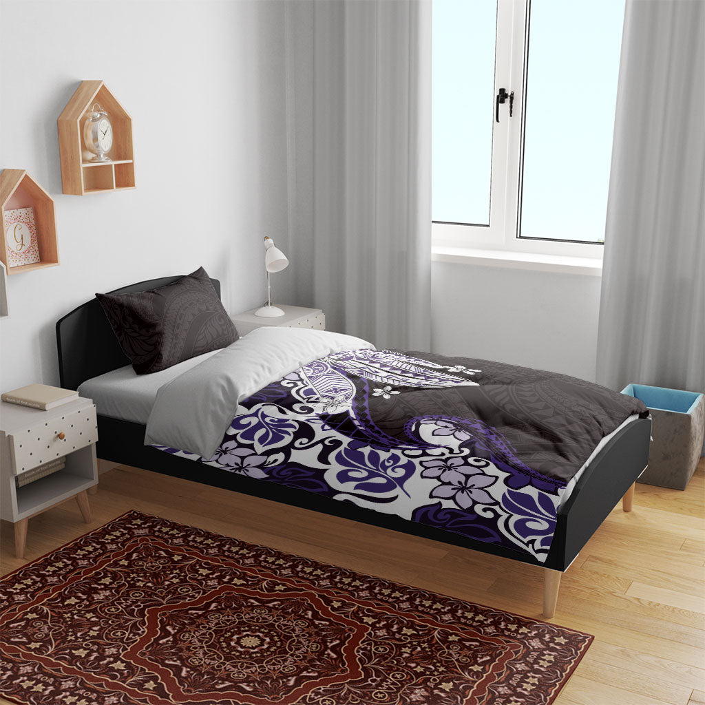 Monstera Plumeria Flowers Purple Bedding Set Polynesian Pattern LT01 - Polynesian Pride