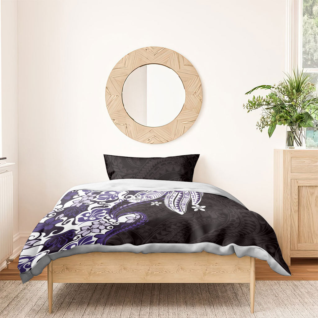 Monstera Plumeria Flowers Purple Bedding Set Polynesian Pattern LT01 - Polynesian Pride