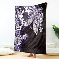 Monstera Plumeria Flowers Purple Blanket Polynesian Pattern LT01 - Polynesian Pride