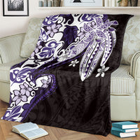 Monstera Plumeria Flowers Purple Blanket Polynesian Pattern LT01 - Polynesian Pride
