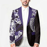 Monstera Plumeria Flowers Purple Blazer Polynesian Pattern LT01 - Polynesian Pride