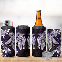 Monstera Plumeria Flowers Purple 4 in 1 Can Cooler Tumbler Polynesian Pattern LT01 - Polynesian Pride