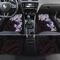 Monstera Plumeria Flowers Purple Car Mats Polynesian Pattern LT01 Set 4pcs Purple - Polynesian Pride