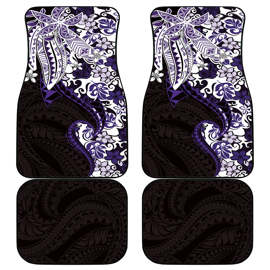 Monstera Plumeria Flowers Purple Car Mats Polynesian Pattern LT01 - Polynesian Pride