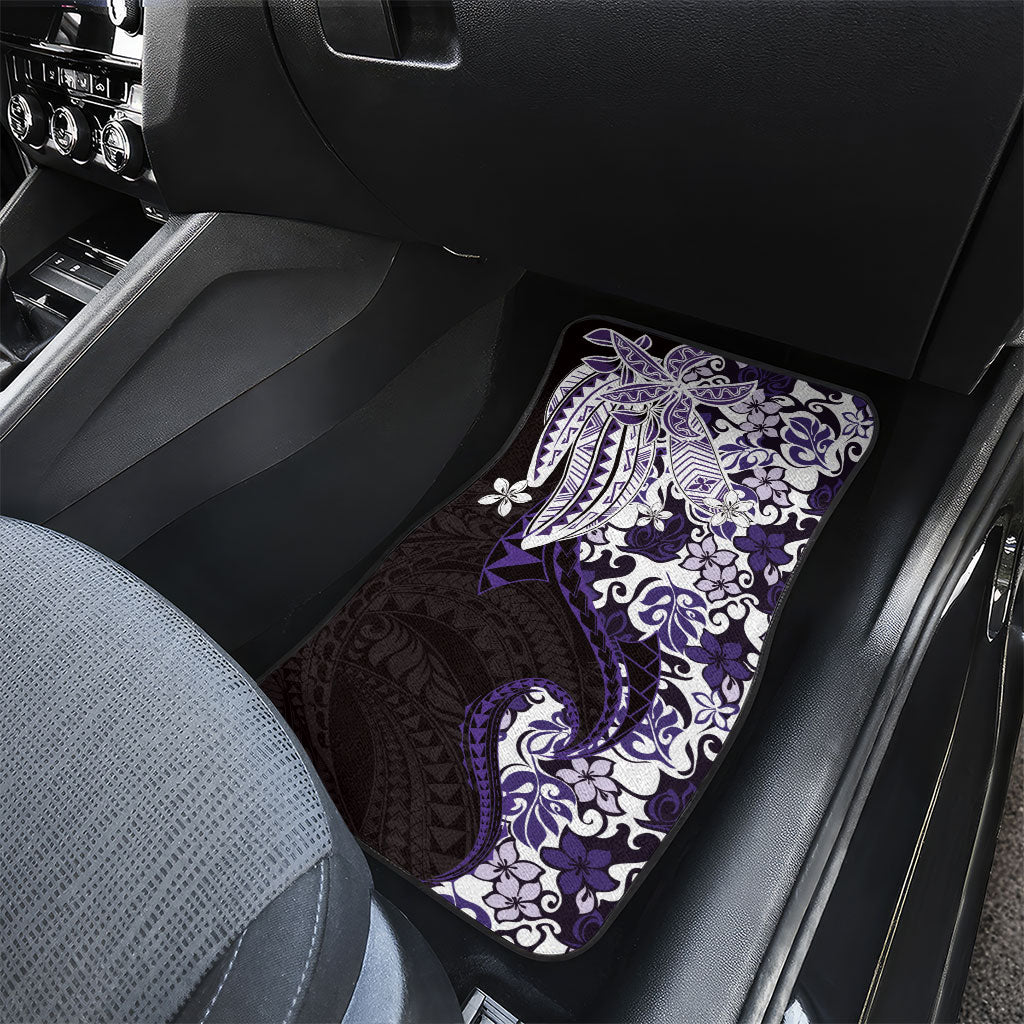 Monstera Plumeria Flowers Purple Car Mats Polynesian Pattern LT01 - Polynesian Pride