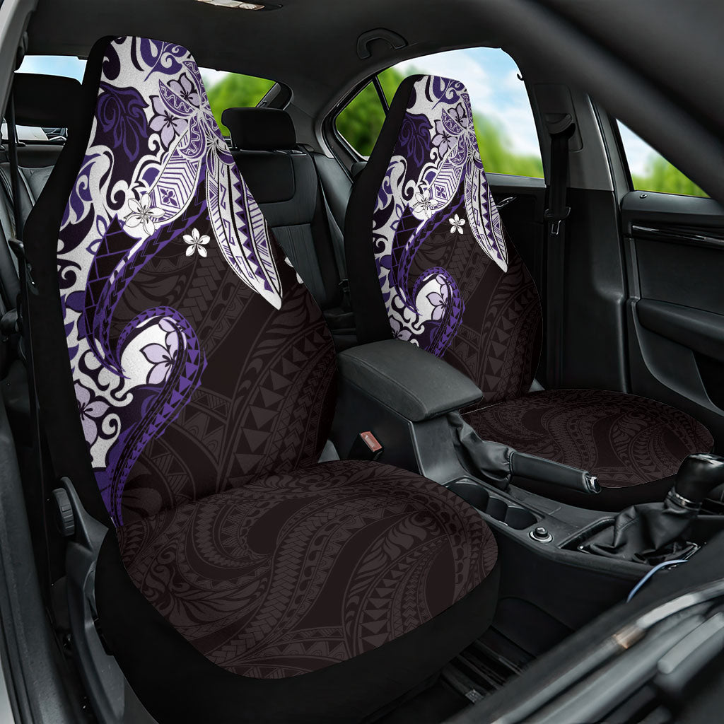Monstera Plumeria Flowers Purple Car Seat Cover Polynesian Pattern LT01 One Size Purple - Polynesian Pride
