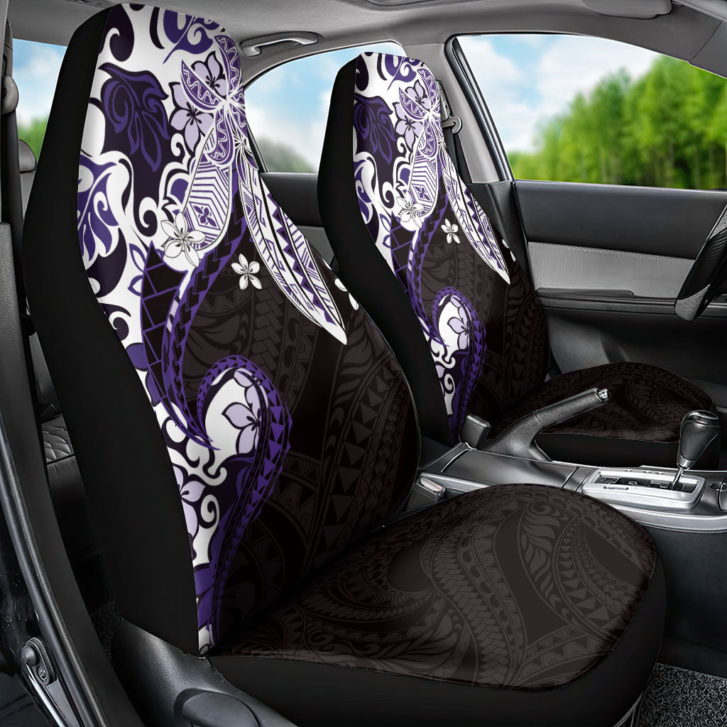 Monstera Plumeria Flowers Purple Car Seat Cover Polynesian Pattern LT01 - Polynesian Pride