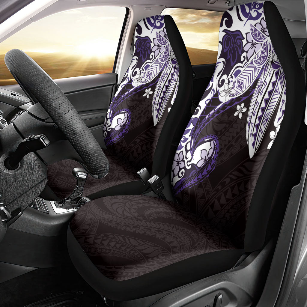 Monstera Plumeria Flowers Purple Car Seat Cover Polynesian Pattern LT01 - Polynesian Pride