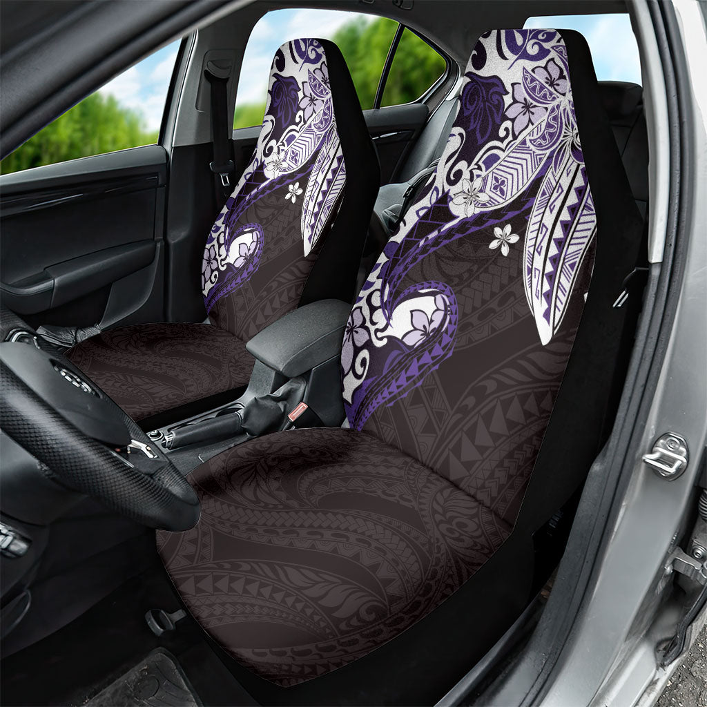 Monstera Plumeria Flowers Purple Car Seat Cover Polynesian Pattern LT01 - Polynesian Pride