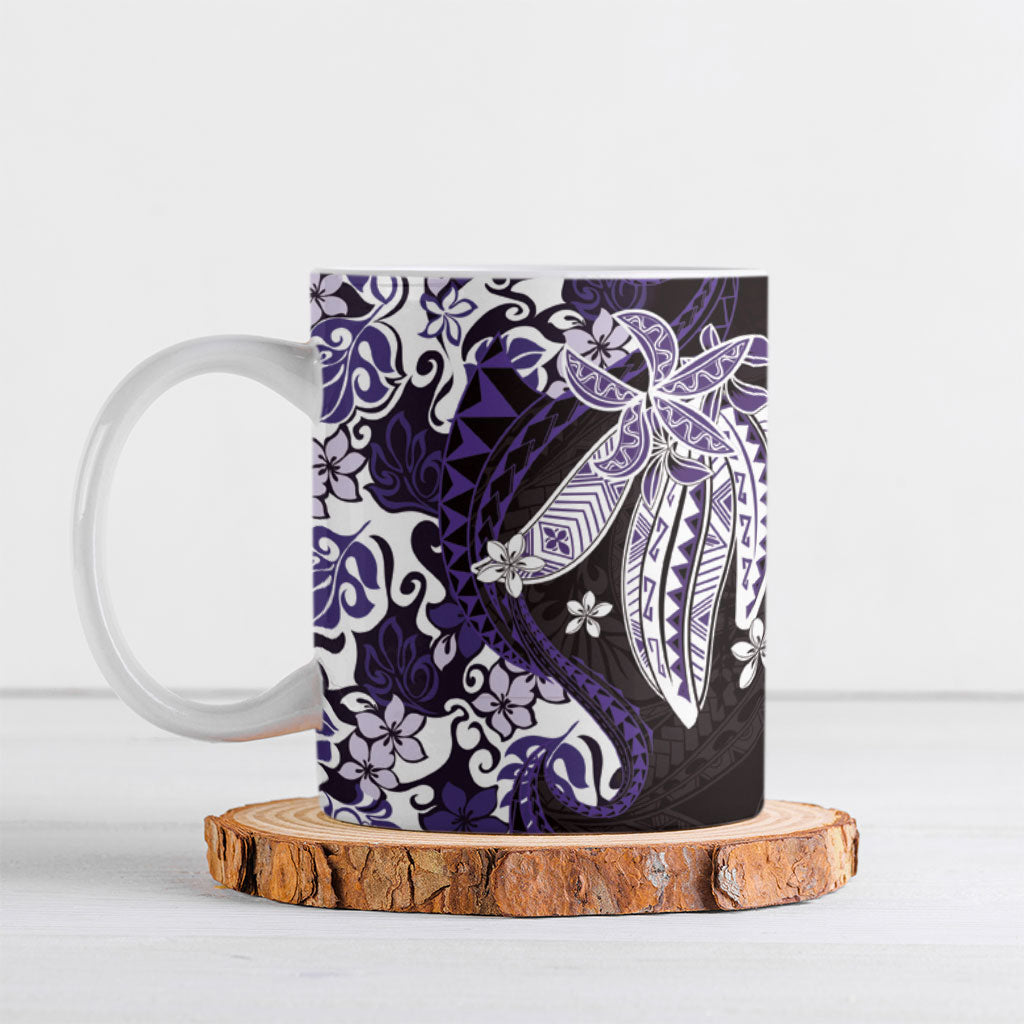 Monstera Plumeria Flowers Purple Ceramic Mug Polynesian Pattern LT01 Purple - Polynesian Pride