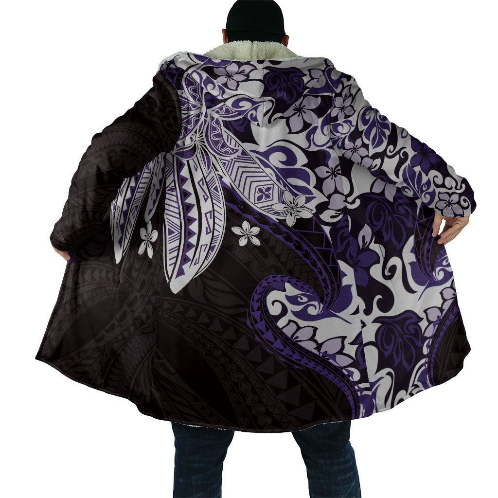 Monstera Plumeria Flowers Purple Cloak Polynesian Pattern LT01 - Polynesian Pride