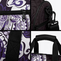 Monstera Plumeria Flowers Purple Duffle Bag Polynesian Pattern LT01 - Polynesian Pride