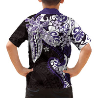 Monstera Plumeria Flowers Purple Family Matching Off Shoulder Maxi Dress and Hawaiian Shirt Polynesian Pattern