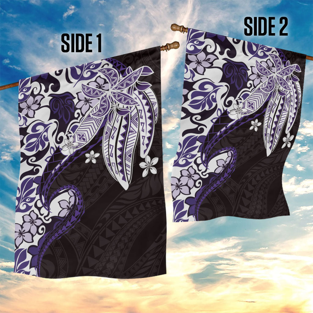 Monstera Plumeria Flowers Purple Garden Flag Polynesian Pattern LT01 - Polynesian Pride