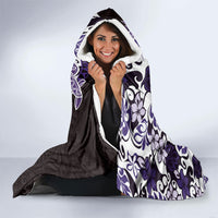 Monstera Plumeria Flowers Purple Hooded Blanket Polynesian Pattern LT01 - Polynesian Pride