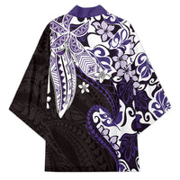 Monstera Plumeria Flowers Purple Kimono Polynesian Pattern LT01 - Polynesian Pride