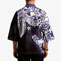 Monstera Plumeria Flowers Purple Kimono Polynesian Pattern LT01 - Polynesian Pride