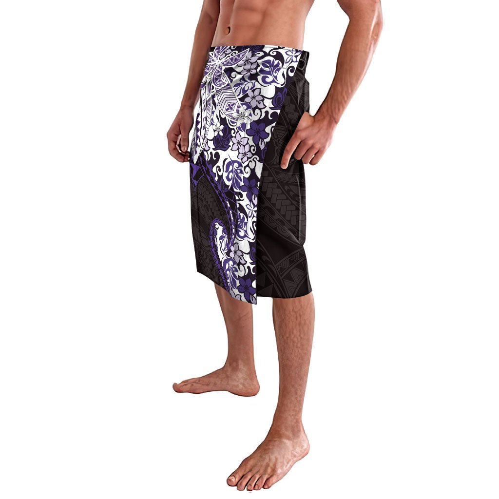 Monstera Plumeria Flowers Purple Lavalava Polynesian Pattern LT01 - Polynesian Pride